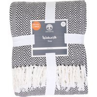 Winkworth Herringbone Pattern Throw - Black