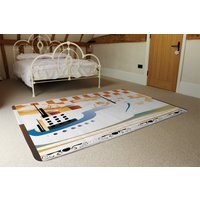 Art Deco Ship Designer Rug - Orange / 230cm - thumbnail 1