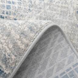 Distressed Abstract Geometric Accent Living Area Rug - Blue / 240 x 70cm - thumbnail 4