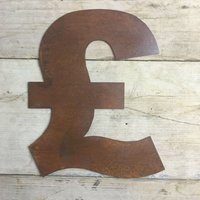 Personalised Metal lettering , Personalised Gift , Rusty Chunky pound sign - Rusted