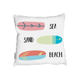 Sea, Sand, Surf, Beach Outdoor Cushion - White / 60cm - thumbnail 2