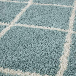 Myshaggy Collection Square Diamond Design Rug - Duck Egg Blue - thumbnail 2