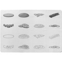 Burger And Sandwich Icon Designer Rug - White / 150cm - image 1