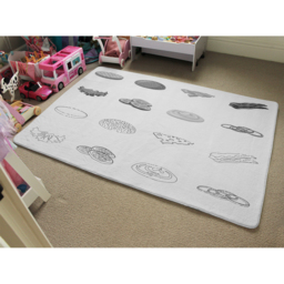 Burger And Sandwich Icon Designer Rug - White / 150cm - thumbnail 2
