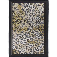 Leopardis Leopard Printed Indoor Outdoor Rug - Black/Gold