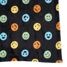 Fun Faces Printed Fleece Throw - Black - thumbnail 5