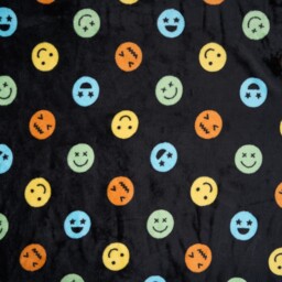 Fun Faces Printed Fleece Throw - Black - thumbnail 4
