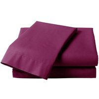 Percale Deep Pillowcase Pair - Aubergine