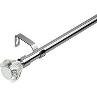 19mm Extendable Metal Curtain Pole Set Diamond - Polished Chrome / 120 - 210 cm