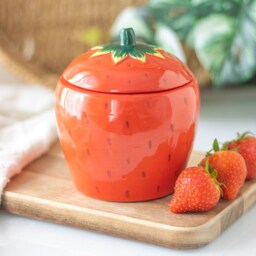 Ceramic Fruit Shape Jar and Candle - Strawberry - thumbnail 2
