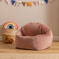 Kids Bean Bag Chair, Velvet Childrens Bean Bag for Girls and Boys - Pink