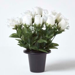 Set of 3 Gypsophila Artificial Flowers in Grave Vases - Multi - thumbnail 4