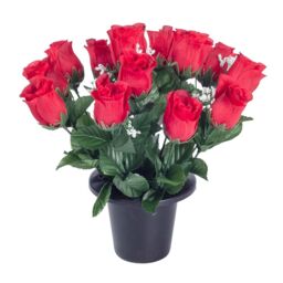 Set of 3 Gypsophila Artificial Flowers in Grave Vases - Multi - thumbnail 2