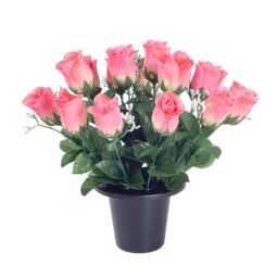 Set of 3 Gypsophila Artificial Flowers in Grave Vases - Multi - thumbnail 3