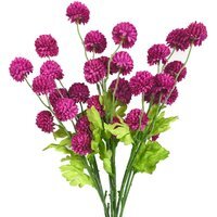 Bunch of Dahlia Pompom Artificial Stems Flowers - Dahlia Pompom Pink