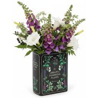 Ceramic Poisonous Plants Book Shaped Vase - Black