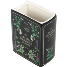 Ceramic Poisonous Plants Book Shaped Vase - Black - thumbnail 3