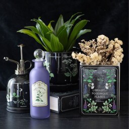 Ceramic Poisonous Plants Book Shaped Vase - Black - thumbnail 2