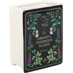 Ceramic Poisonous Plants Book Shaped Vase - Black - thumbnail 4