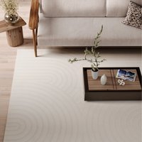 Retro Grooved Rug - Soft Cream / 120cm x 170cm (Medium) - image 1
