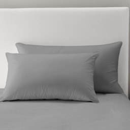 Soft Touch Plain Microfibre Duvet Cover and Pillowcase Set - Grey / Double - thumbnail 4