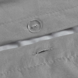 Soft Touch Plain Microfibre Duvet Cover and Pillowcase Set - Grey / Double - thumbnail 5