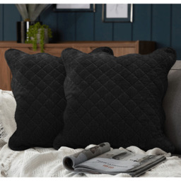 Premium Cotton Velvet Luxury Cushion - Black - thumbnail 4