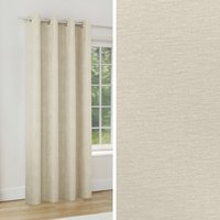 Knightsbridge Blackout Chenille Eyelet Single Door Curtains - Cream