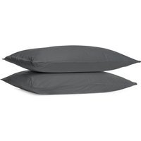 Divante 180 Thread Count Cotton Oxford Pillowcases - Charcoal
