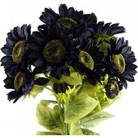 Pack of 6 x Artificial Sunflower - 18 heads -  Purple Sunflower