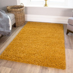 Soft Value Yellow Ochre Shaggy Area Rug - Ochre / 190 x 133cm - thumbnail 3