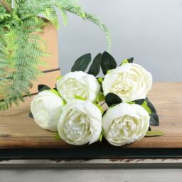 Artificial Arundel Peony Bunch 38cm - Ivory - thumbnail 2