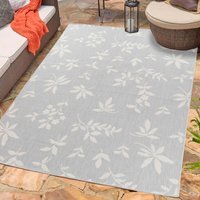 Modern Floral Design Outdoor-Indoor Waterproof Rugs - Silver / 120x170 cm Rectangle - image 1