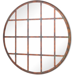 MirrorOutlet Kirkby Metal Round shaped Window Garden Mirror - Bronze - thumbnail 4