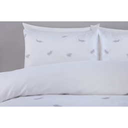 Norah Embroidered Duvet Set - White / Single - thumbnail 3