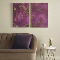 Art for the Home Mulberry Trail Set of 2 Printed Canvas - Purple