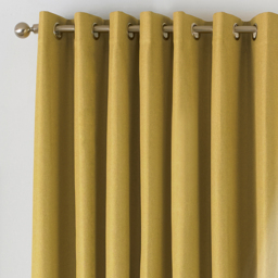 Moon Premium Thermal Blackout Eyelet Curtain Pair - Ochre / 168cm / 137cm - thumbnail 2