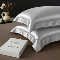 Luxury Silk Oxford Pillowcase - Silver - thumbnail 1