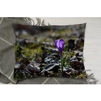 Autumn Flower Bloom In Nature Cushion - Purple - image 1