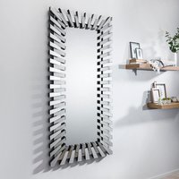 Starburst Large Rectangular Full Length Modern Mirror - Silver - thumbnail 1