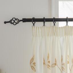 Leaf Embroidered Tulle Voile Curtains Pencil Pleat - Gold / 137cm / 147cm - thumbnail 2