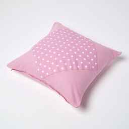 Homescapes Cotton Plain and Polka Dots Cushion Cover - Pink / 45cm - thumbnail 4