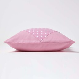 Homescapes Cotton Plain and Polka Dots Cushion Cover - Pink / 45cm - thumbnail 3