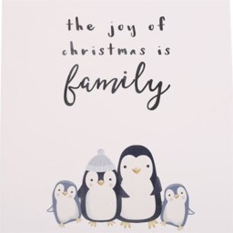 Joy Of Christmas Penguin Family Hanging Sign - White - thumbnail 2