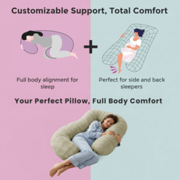 Luxury Supersoft Supporting Body Maternity Pillow - Beige - thumbnail 2