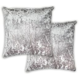 Crushed Velvet Cushion Cover - Grey / 43cm - thumbnail 2