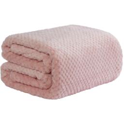 Waffle Honeycomb Mink Throw - Blush Pink / 240cm - thumbnail 2