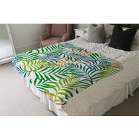 Green Tropical Palm Leaves Blanket - Green - image 1