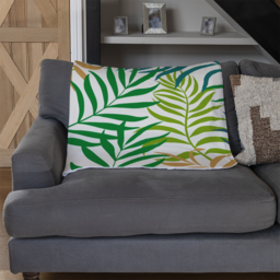 Green Tropical Palm Leaves Blanket - Green - thumbnail 3