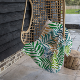 Green Tropical Palm Leaves Blanket - Green - thumbnail 4